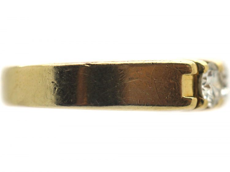 French 18ct Gold & Diamond Three Stone Ring