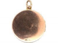 Edwardian 9ct Gold Round Locket set with an Opal