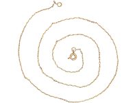 Edwardian 9ct Gold Narrow Box Link Chain