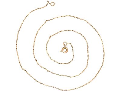 Edwardian 9ct Gold Narrow Box Link Chain