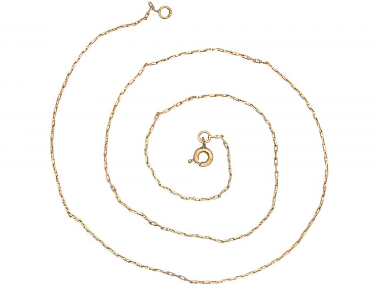 Edwardian 9ct Gold Narrow Box Link Chain