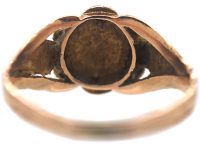 9ct Gold Cluster Ring set with a Ruby & Natural Split Pearls