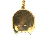 Victorian 15ct Gold Horseshoe Locket set with Sapphire & Rose Diamonds