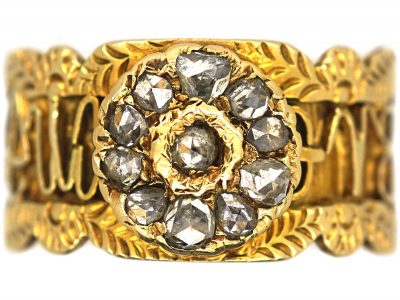19th Century 18ct Gold Zodiac & 1811 Comet Ring set with Rose Diamonds