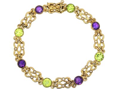 Edwardian 15ct Gold Suffragette Bracelet