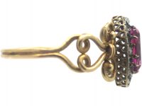 Victorian 18ct Gold, Ruby & Rose Diamond Ring