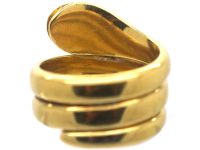 Victorian 18ct Gold Ring set with a Cabochon Sapphire & Rose Diamond Eyes