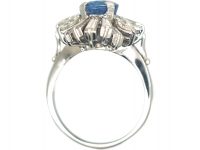 18ct White Gold 1950s Sapphire & Diamond Ballerina Ring