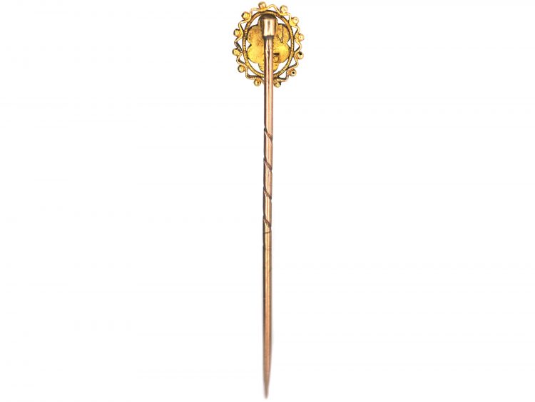 Victorian 15ct Gold Tie Pin set with a Rose Diamond