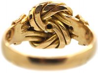 Edwardian 18ct Gold Knot Ring set with Three Diamonds