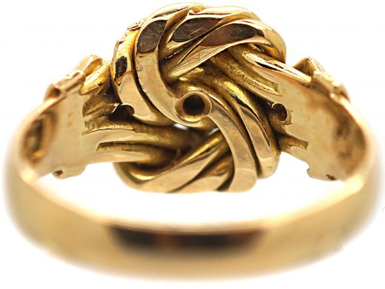 Edwardian 18ct Gold Knot Ring set with Three Diamonds