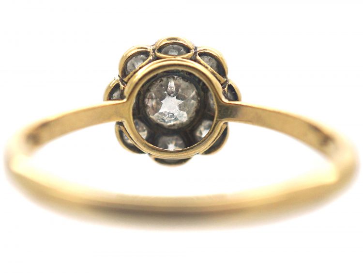 Edwardian 18ct Gold & Platinum, Diamond Daisy Cluster Ring