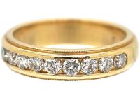14ct Gold & Diamond Line Ring