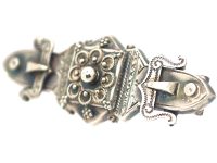 Victorian Silver Brooch with Buckle Design