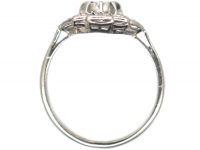 French Art Deco Platinum & Diamond Geometric Cluster Ring