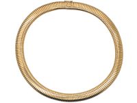 Retro Gas Pipe Flexible Tubogas 9ct Gold Collar Necklace