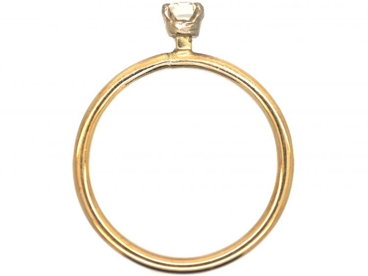 18ct Gold & Baguette Claw Set Diamond Ring