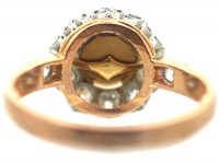 French Belle Epoque 18ct Gold & Platinum Cluster Ring set with a Natural Pearl & Diamonds