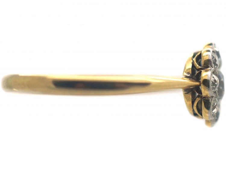 Edwardian 18ct Gold & Platinum, Diamond Daisy Cluster Ring