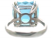 18ct White Gold Large Aquamarine Ring