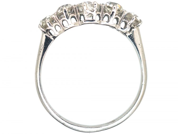Art Deco 18ct White Gold Five Stone Diamond Ring