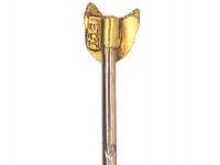 Edwardian Tiny 15ct Gold Tie Pin of a Fox Head