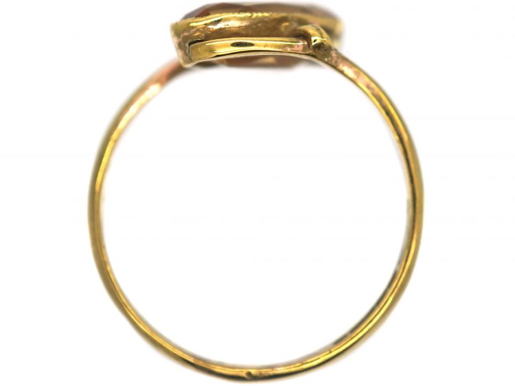 Art Nouveau 9ct Gold Citrine Twist Ring