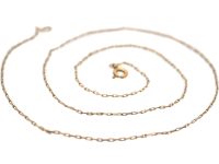 Edwardian 9ct Gold Narrow Box Link Chain