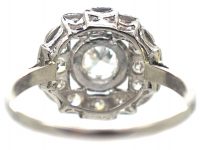 French Art Deco Platinum & Diamond Geometric Cluster Ring