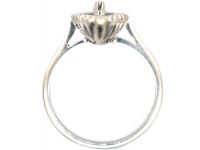 18ct White Gold, Blue Enamel & Diamond Marquise Ring
