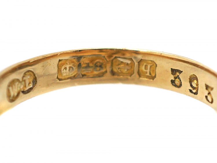 Edwardian 18ct Gold Knot Ring set with Three Diamonds