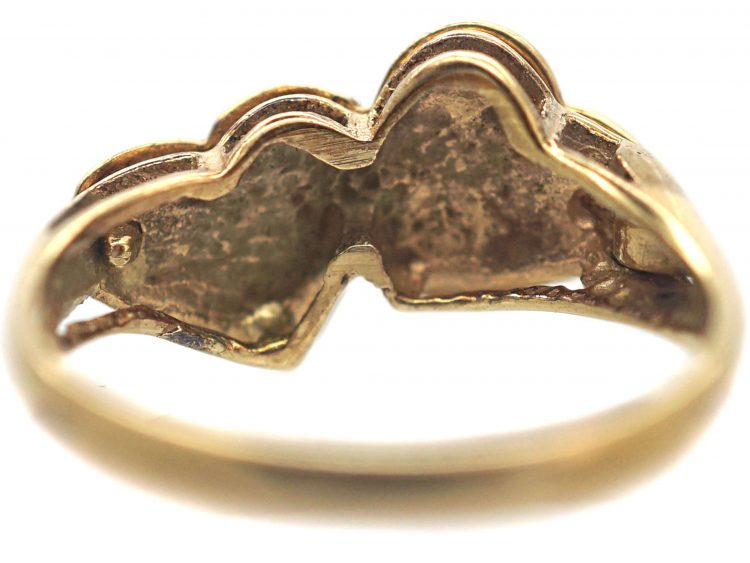 9ct Gold Double Heart Ring that Opens