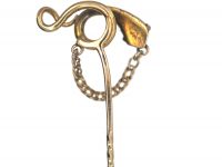 Georgian 15ct Gold Tie Pin of a Snake set with Rubies