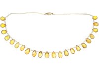 Edwardian Natural Seed Pearl & Citrine Drops Necklace