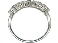 Art Deco Platinum Sapphire & Diamond Three Row Ring