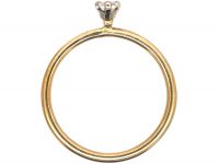 18ct Gold & Long Narrow Claw Set Baguette Diamond Ring