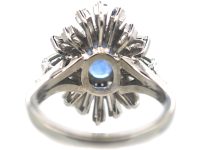 18ct White Gold 1950s Sapphire & Diamond Ballerina Ring