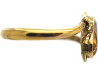 Art Nouveau 9ct Gold Citrine Twist Ring