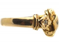 Edwardian 18ct Gold Knot Ring set with Three Diamonds