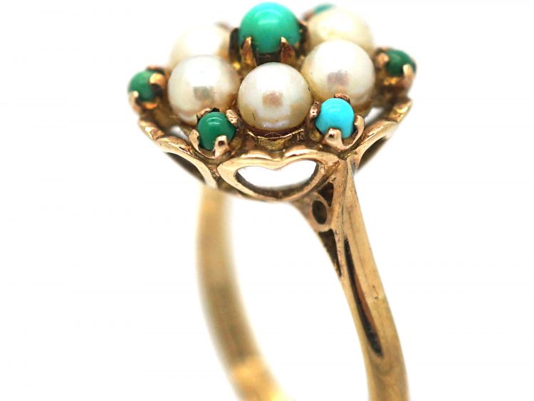 1960s 9ct Gold Pearl & Turquoise, 