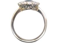18ct White Gold, Sapphire & Diamond Oval Cluster Ring