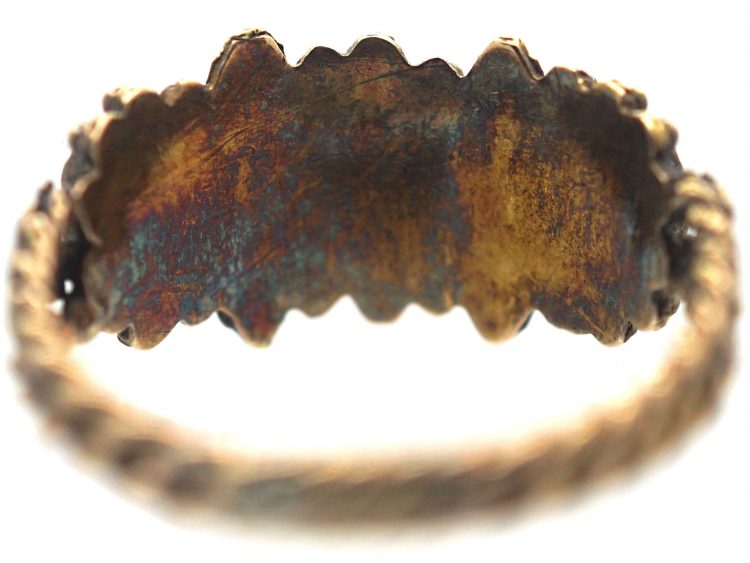 Regency 15ct Two Colour Gold Ring in an Acorn & Oak Leaf Design set with Three Opals