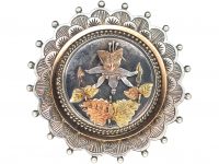 Victorian Silver & Gold Overlay Brooch with Daffodil Motif