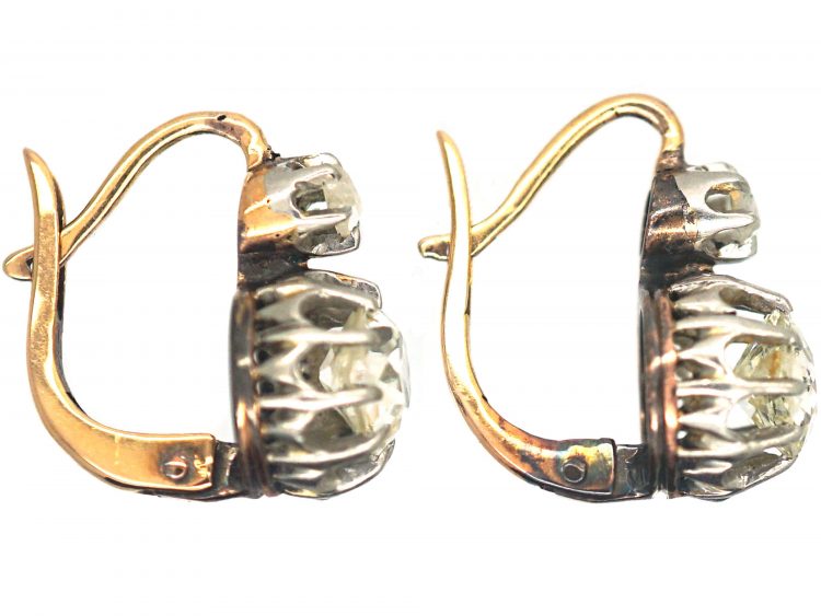 French Dormeuse Diamond Earrings