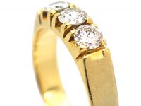 French 18ct Gold & Diamond Three Stone Ring