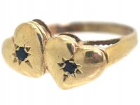 9ct Gold Double Heart Ring that Opens