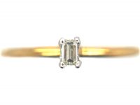 18ct Gold & Claw Set Diamond Baguette Band Ring
