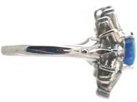 18ct White Gold 1950s Sapphire & Diamond Ballerina Ring