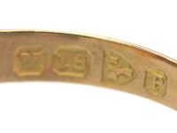 Victorian 18ct Gold Double Heart Ring set with a Sapphire & a Diamond