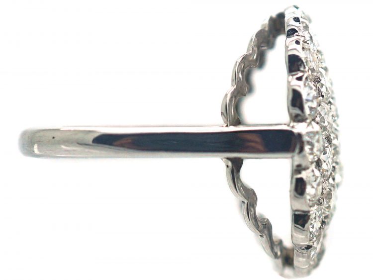 18ct White Gold Large Diamond Cluster Ring